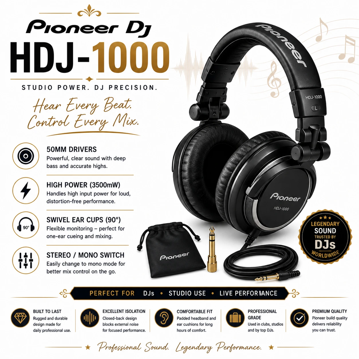 Pioneer Dj Headphones HDJ-1000