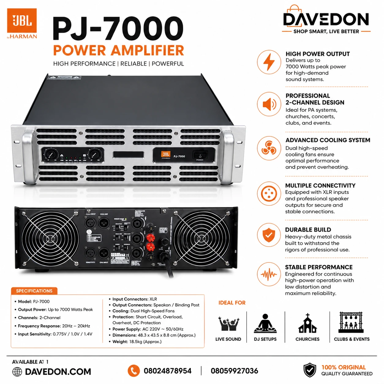 JBL PJ 7000 Professional...