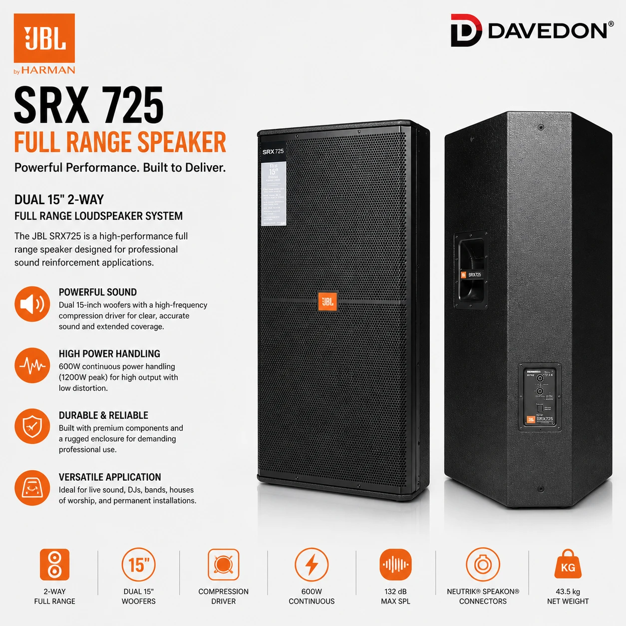 JBL SRX725 Dual 15" Full...