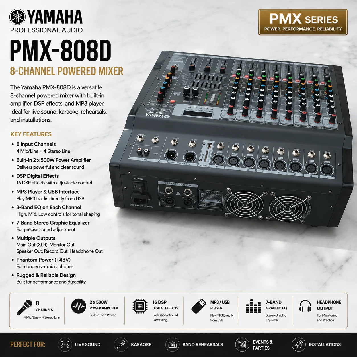 Yamaha PMX-808D 8-Channel...