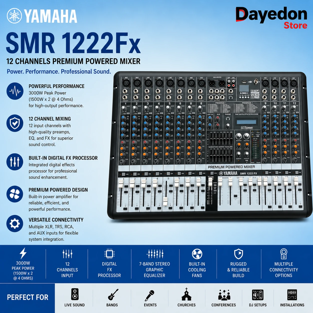 Yamaha SMR 1222 Fx 12 cha...